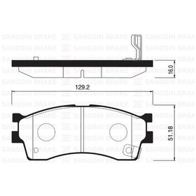 Resim Sangsın Sp1113 - Ön Fren Balata Kıa Rıo 1.3l 1.5l 02-04 / Carens 