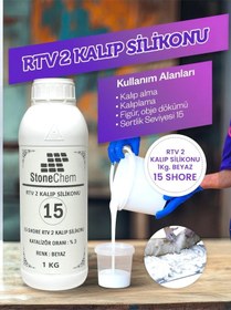 Resim Yüksek Kalite 1. Sınıf Rtv 2 Kalıp Silikonu 1 Kg Beyaz 15 Shore 1 