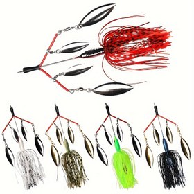 Resim 23g Buzzbait Yem Kurşun Jig Başlığı Silikon Etekli Kauçuk Balıkçılık Jigleri ve Kauçuk Etekli Yemler 