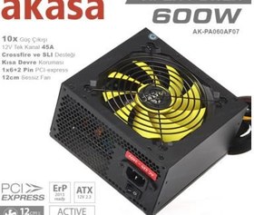 Resim Akasa Viper 600W 80Plus Bronze Sertifikalı Single Rail Güç Kaynağı (Ak-Pa060Af07) 