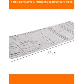 Resim Letsii Katlanabilir Paslanmaz Ocak Yağ Koruyucu Alüminyum Paravan 32,5X84 cm 