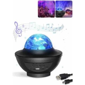 Resim Rivera Tech Rvrthc Masa ve Gece Lambası Renkli Projektör Işıklı Disko Topu Bluetooth Hoparlör 