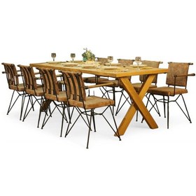 Resim Neiwel Koen Doğal Ahşap Yemek Masası-120-300 Açık Ceviz 