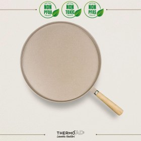 Resim Thermoad Granit Kaplama Döküm Saplı Gözleme Tava 36 Cm - Vizon 