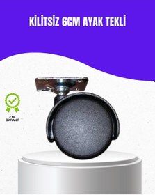 Resim 6 Cm Kilitsiz Masa Ayağı Tekli Semeglbl - 40 Döner Tekerlek Beton 