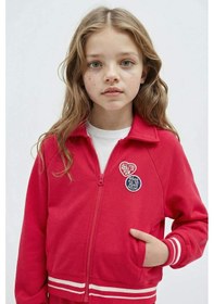 Resim Defacto Kız Çocuk 2li Takım Fermuarlı Sweatshirt Eşofman Altı G8040a826sprd345 Kırmızı-rd345 