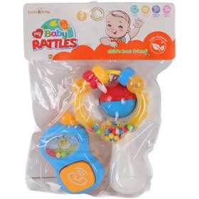 Resim Bebek Çıngırak Seti 3'lü Diş Kaşıyıcı & Telefon Oyuncak & Renkli Halka Çok Renkli 