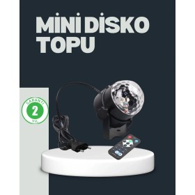 Resim Rgb LED Disko Küresi 7 Modlu Uzaktan Kumandalı 