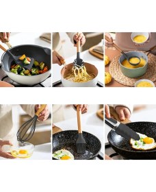 Resim Valletta Verrazano Isıya Dayanıklı Yanmaz Yapışmaz 28 Parça Silikon Spatula Mutfak Seti Gri 