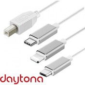 Resim Daytona ADS-501 3ın1 USB B To Micro-Lightning-Type-C Telefon Bilgisayar Tablet Için Piyano Mıdı Org Elektrikli Piyano Konnektörü Çevirici Otg Kablo 