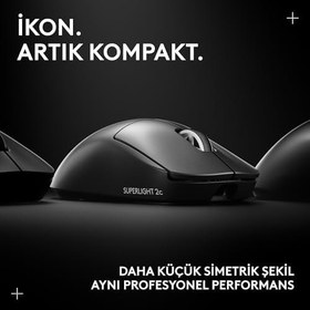 Resim Logitech G PRO X Superlight 2C Kablosuz Oyuncu Mouse, Hafif, Hero 2 Sensör, 44.000 DPI, Siyah | Profesyonel oyun faresi 53 g, 44K DPI sensörü, 5 düğmeler, 8 kHz, PC/Mac, USB-C - Siyah 
