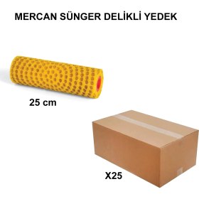 Resim Izmir Fırça Arge Toptan Mercan Sünger Delikli Rulo Yedek 25 Cm-25 Adet 013155 