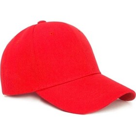 Resim Kırmızı Şapka Unisex Spor Şapka Basic Kep Kırmızı 
