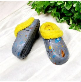 Resim Içi Kürklü Dışı Eva Kız Çocuk Ev Okul Ve Sokak Terliği Pembe Gri 