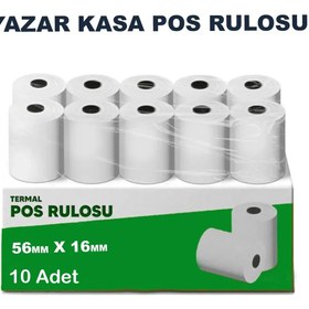 Resim Merwish 56mm x 16m Termal POS Rulo Kağıt Termal Yazıcı ve Yazar Kasa İçin Uyumlu Net Kalıcı Baskı 10 Adet 