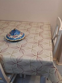 Resim Simli Keten Dokulu Pvc Masa Örtüsü 24keteno6 Bordo 