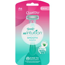 Resim Wilkinson Sword Quattro Smooth Sensitive Kullan At Tıraş Bıçağı 3’lü - Gratis 