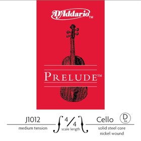 Resim D'Addario J1012 Prelude Tek Çello Re (D) Teli (4/4) | Dengeli Gerilim ile Pürüzsüz Geçişler Masif Çelik Öz ve Ekonomik Performans 