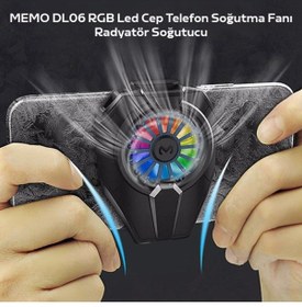Resim Blic DL06 Rgb LED Cep Telefon Soğutma Fanı Radyatör Soğutucu Fan 