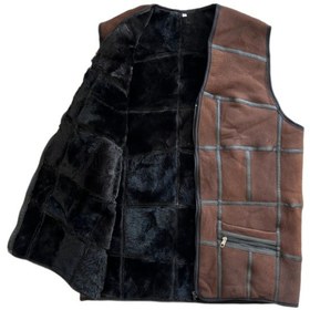 Resim Ln Leather Koyukahve Patchwork İçi Kürk-dışı Süet Deri Biye Detaylı Yelek 