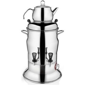 Resim KUTLU TİCARET Kutlu 2 Demlikli 7 Lt Çay Semaveri 