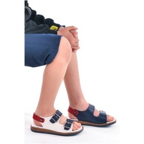 Resim Kiko Kids Erkek Çocuk Sandalet Şb 2330-39 Beyaz Lacivert Kırmızı 001 