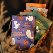 Resim 24 Adet Cadılar Bayramı İkram Çantaları, Sevimli Balkabağı Desenli Minik Hediye Torbaları ve Etiketler - "Trick or Treat" Parti Hediyelik Paketleri 
