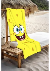 Resim Dijital Baskı Plaj Deniz Havlusu Sünger Bob Desenli Peştamal Hvl0024 Renkli 