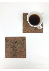Resim Bardak Altlığı Model -41 Kahverengi 