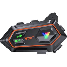 Resim shopwave Y20 2x 1000m Telsiz Mesafeli 2 Kişi Bağlantılı Bluetooth Kask Kulaklık Fenerli İntercom 