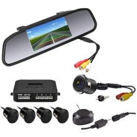 Resim Gpr Kameralı Park Sensörü 4.3 'Ayna Ekranlı Sıyah Sensör Full Set 