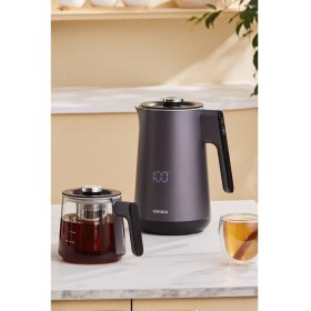 Resim Empressco Çift Cidarlı Dijital Ekranlı Gümüş Çay Makinesi, Şık ve Kullanışlı Tasarım. 