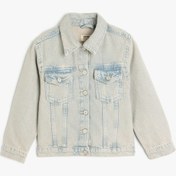 Resim Koton Pamuklu Uzun Kollu Cep Detaylı Denim Ceket Lıght Indıgo 5skg20022ad Açık Mavi 