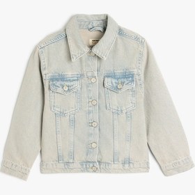 Resim Koton Pamuklu Uzun Kollu Cep Detaylı Denim Ceket Lıght Indıgo 5skg20022ad Açık Mavi 
