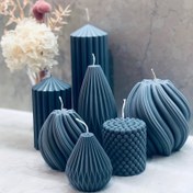 Resim Düzensiz Spiral Çizgili Mum Yapımı Silikon Kalıp, 3D Kabarcık Silindir Armut Şekilli Silikon Kalıp DIY Kokulu Mumlar, Kil El Sanatları Yapımı, Balmumu, Reçine Dökümü için 