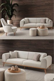 Resim EDSY HOME Rebul 3+1 Koltuk Takımı Bej Renk 