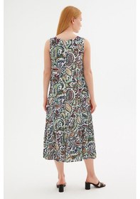 Resim Fashion Friends 25y0458k1 Kadın Desenli Elbise Ekru 