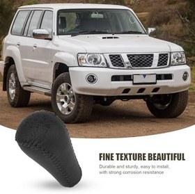 Resim 5 Hız Lether Araba Vites Konb Gaiter Shifter Topuzu Devriye Y61 Şanzıman Vites Topuzu 