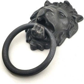 Resim Bilfold Eco Lounge Antika Tarz Dekoratif Pirinç Aslan Kapı Tokmağı, Taktak - 102X130 Mm, Oksit 