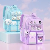 Resim 2 Renk Mevcut (Açık Mavi/Mor), Sanrio için for kuromi Büyük Kapasiteli Sırt Çantası, Ayarlanabilir Omuz Askıları ve Çoklu Bölümler, Sevimli Karakter Baskısı, Dayanıklı Kumaş - Yetişkinler için Mükemmel Noel ve Yeni Yıl Hediyesi 