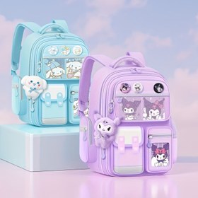 Resim 2 Renk Mevcut (Açık Mavi/Mor), Sanrio için for kuromi Büyük Kapasiteli Sırt Çantası, Ayarlanabilir Omuz Askıları ve Çoklu Bölümler, Sevimli Karakter Baskısı, Dayanıklı Kumaş - Yetişkinler için Mükemmel Noel ve Yeni Yıl Hediyesi 