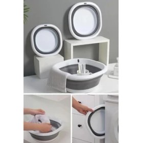 Resim Esmo Home Deconox Akordiyonlu Katlanabilir Badya Leğen 5 Litre - Katlanabilir Yer Kaplamayan Badya ve Leğen (699) 