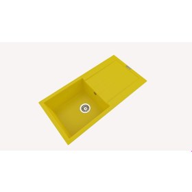 Resim Polex Cristalüx Granit Evye P-X1 Sarı Tezgah Altı Ve Tezgah Üstü Mutfak Evyesi 98x49.5 CM 