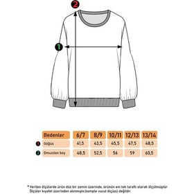 Resim Toontoy Kız Çocuk Lıttle One Baskılı Sweatshirt Gri Melanj 