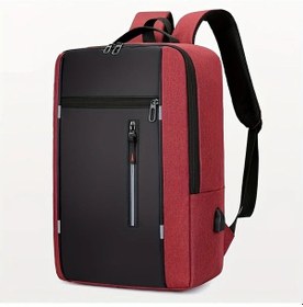 Resim Gateesat Kızıl Siyah Çok Cepli Büyük Kapasiteli Unisex Sırt Çantası Kızılımsı Siyah 