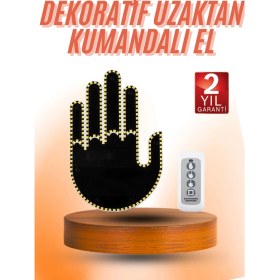 Resim Kumandalı El LED Araba Içi 4 Farklı Mod El Orta Parmak LED 