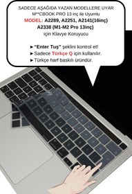 Resim Mcstorey Macbook Pro Klavye Koruyucu 13inç M1 Için (TÜRKÇE Q) A2289 A2251 A2338 A2141 Ile Uyumlu Ombre 