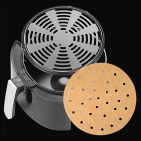 Resim 5DM 50 Adet Air Fryer Pişirme Kağıdı Tek Kullanımlık Hava Fritöz Yapışmaz Yağlı Kağıt Delikli Model 