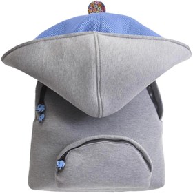Resim Morikukko Grey Basic Blue Kids Çıkabilir Kapüşonlu Sırt Çantası 