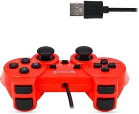 Resim Kontorland Kablolu PC Gamepad – D-Input & X-Input Destekli Çift Titreşimli USB Oyun Kolu (Kırmızı) 